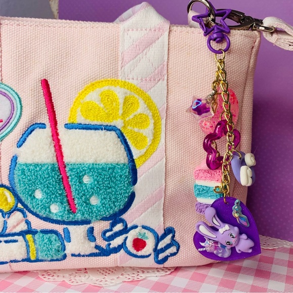 Kawaii Bunny cake sweets bag charm purse keychain fairy kei cute - Picture 4 of 4